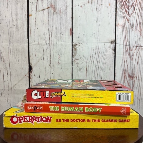 boardgames for kids lot of 3 operation, clue junior, the human body - Picture 1 of 10